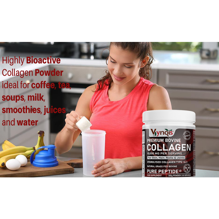 Premium Bovine Collagen Powder 10,000mg Pure Hydrolysed Peptides, 19 Amino Acids, Unflavoured (Collagen Types 1 and 3)