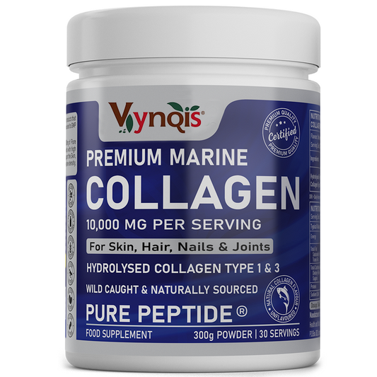 Premium Marine Collagen Powder 10,000mg Pure Hydrolysed Peptides, 19 Amino Acids, Unflavoured (Collagen Types 1 and 3)