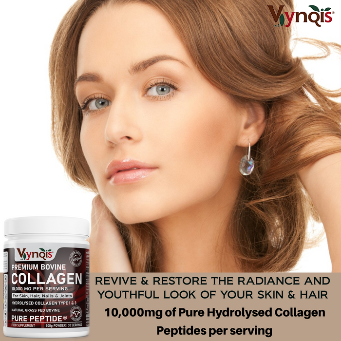 Premium Bovine Collagen Powder 10,000mg Pure Hydrolysed Peptides, 19 Amino Acids, Unflavoured (Collagen Types 1 and 3)