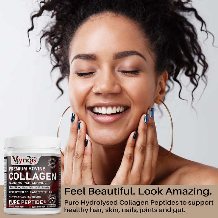 Premium Bovine Collagen Powder 10,000mg Pure Hydrolysed Peptides, 19 Amino Acids, Unflavoured (Collagen Types 1 and 3)