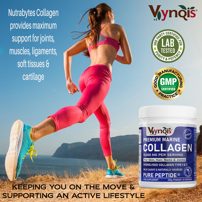 Premium Marine Collagen Powder 10,000mg Pure Hydrolysed Peptides, 19 Amino Acids, Unflavoured (Collagen Types 1 and 3)