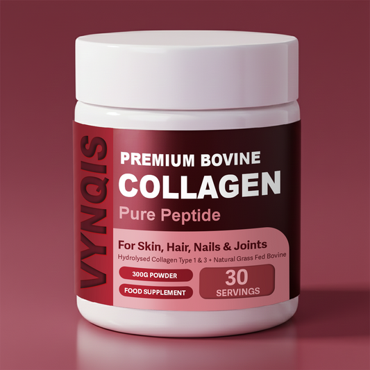 VYNQIS Premium Bovine Collagen Powder 10,000mg Pure Hydrolysed Peptides, 19 Amino Acids, Unflavoured (Collagen Types 1 and 3)