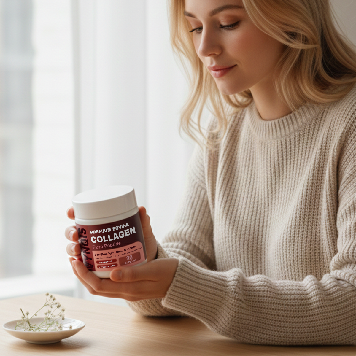 VYNQIS Premium Bovine Collagen Powder 10,000mg Pure Hydrolysed Peptides, 19 Amino Acids, Unflavoured (Collagen Types 1 and 3)