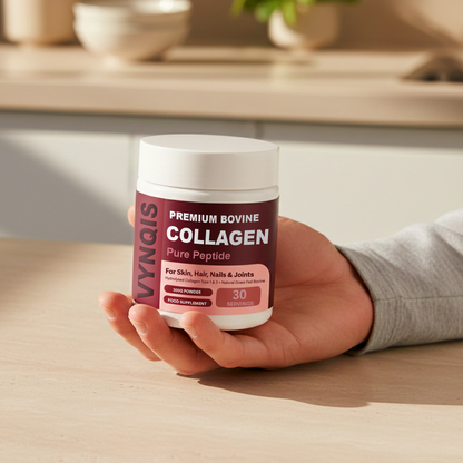 VYNQIS Premium Bovine Collagen Powder 10,000mg Pure Hydrolysed Peptides, 19 Amino Acids, Unflavoured (Collagen Types 1 and 3)